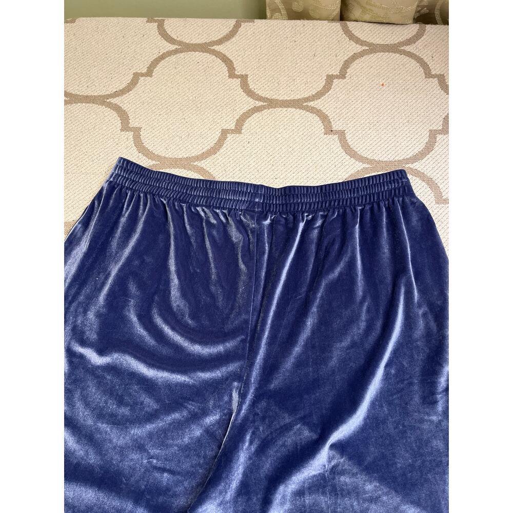Pink Victoria’s Secret wide leg velvet pull on blue purple pants, size XXL - Picture 11 of 13